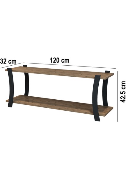 Jest Dekor Konsept Roma Atlantik Çam Ahşap Raflı Televizyon Sehpası, Tv Ünitesi, Tv Sehpası – 120x30 Cm – Şık Ve Dekoratif