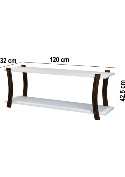 Lova Beyaz Ahşap Raflı Televizyon Sehpası, Tv Ünitesi, Tv Sehpası – 120x30 Cm – Şık Ve Ergonomik modelleri