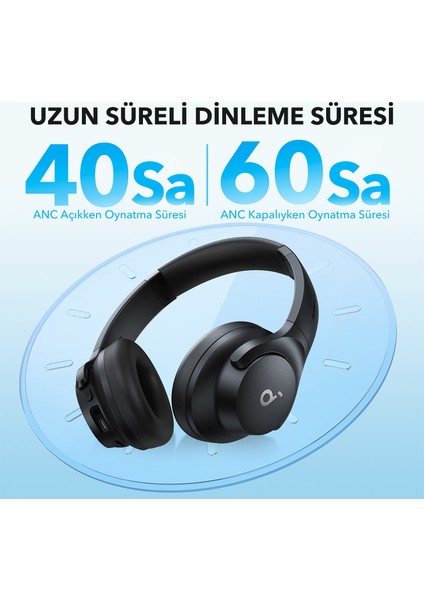 Soundcore Life Q20i Bluetooth Kablosuz Kulaklık - Hibrit Aktif Gürültü Önleyici ANC - Beyaz - A3004 (Anker Türkiye Garantili)