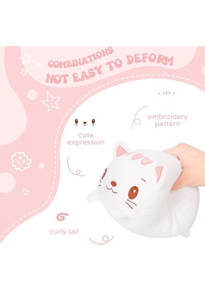 23.6 Inç Sevimli Beyaz Kedi Peluş Doldurulmuş Hayvan Silindirik Vücut Yastık, Süper Yumuşak Karikatür Sarılma Oyuncak Yatak Için Hediyeler, Çocuklar Uyuyan Kawaii Yastık1 (Yurt Dışından)
