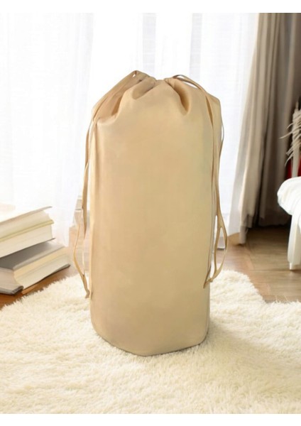 Bej Büzgülü Hurç 2'li Set Xlarge 86X62CM - Taşınma Çantası - Yorgan Yastık Çamaşır Saklama Torbası