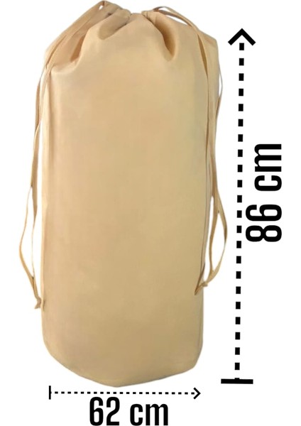 Bej Büzgülü Hurç 3'lü Set - Xxl, Xl, L - Taşınma Çantası - Yorgan Yastık Çamaşır Saklama Torbası