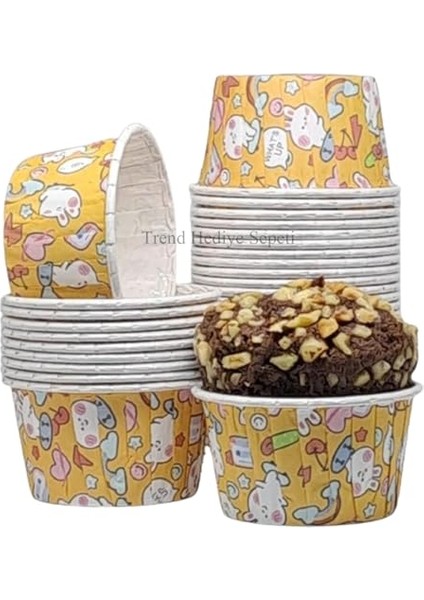 50'li Tavşan Desenli Cupcake Muffin Kek Kalıbı Pet Kapsül 50x39 modelleri