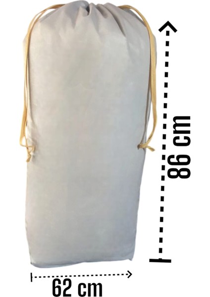Gri Büzgülü Hurç 2'li Set Xlarge 86X62 cm - Taşınma Çantası - Yorgan Yastık Çamaşır Saklama Torbası