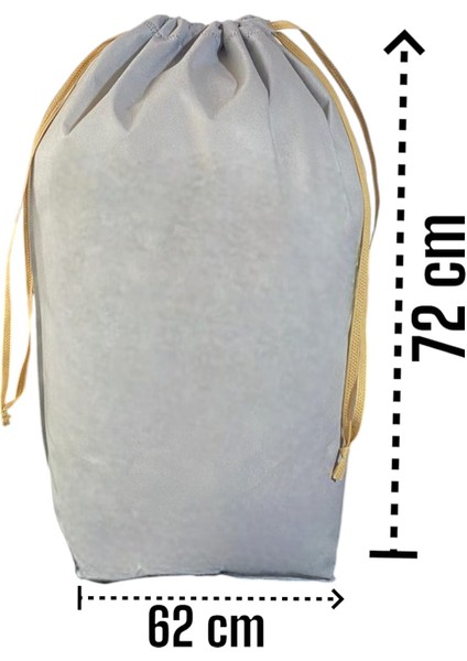 Gri Büzgülü Hurç Large 72X62 cm - Taşınma Çantası - Yorgan Yastık Çamaşır Saklama Torbası