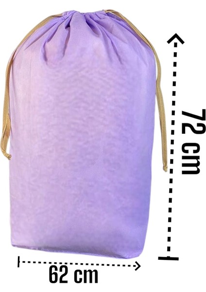 Lila Büzgülü Hurç 8'li Set - 2xxl ,2xl, 4l - Taşınma Çantası -Yorgan Yastık Çamaşır Saklama Torbası