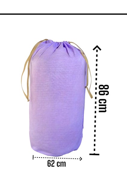 Lila Büzgülü Hurç 8'li Set - 2xxl ,2xl, 4l - Taşınma Çantası -Yorgan Yastık Çamaşır Saklama Torbası