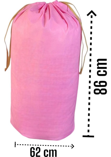 Pembe Büzgülü Hurç 8'li Set - 2xxl ,2xl, 4l - Taşınma Çantası -Yorgan Yastık Çamaşır Saklama Torbası