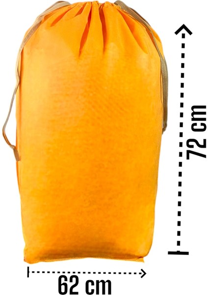 Turuncu Büzgülü Hurç 8'li Set - 2xxl ,2xl, 4l -Taşınma Çantası-Yorgan Yastık Çamaşır Saklama Torbası