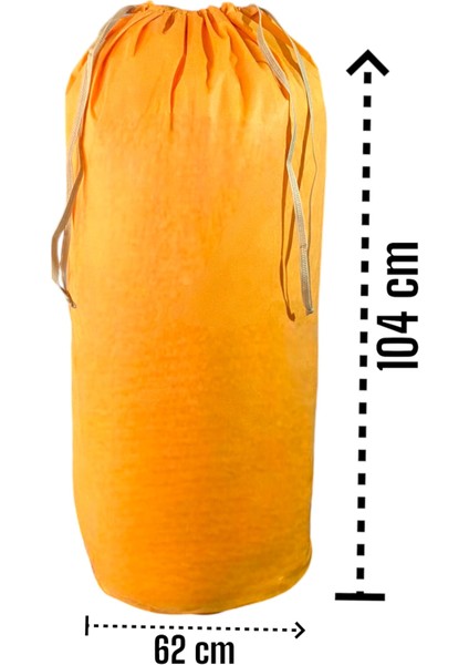 Turuncu Büzgülü Hurç 8'li Set - 2xxl ,2xl, 4l -Taşınma Çantası-Yorgan Yastık Çamaşır Saklama Torbası