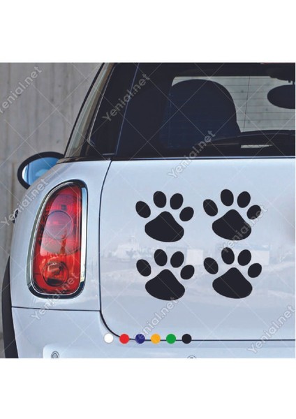 Pati Izleri 20 Adet Oto Sticker Araba Cam Kedi Köpek Pati Izi Duvar Etiket Çıkartma Siyah-Beyaz fiyatları
