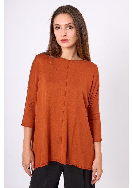 Helion Bol Kesim Kadin Triko Kazak - Safran fiyatları