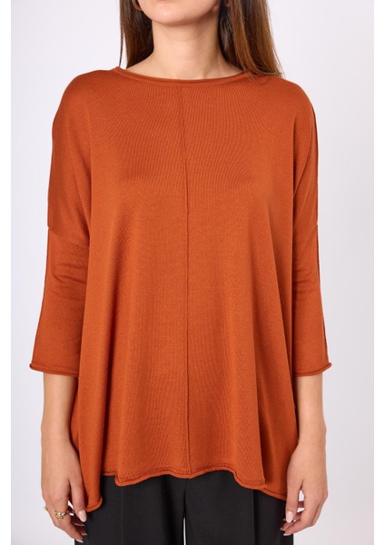 Helion Bol Kesim Kadin Triko Kazak - Safran fırsatları