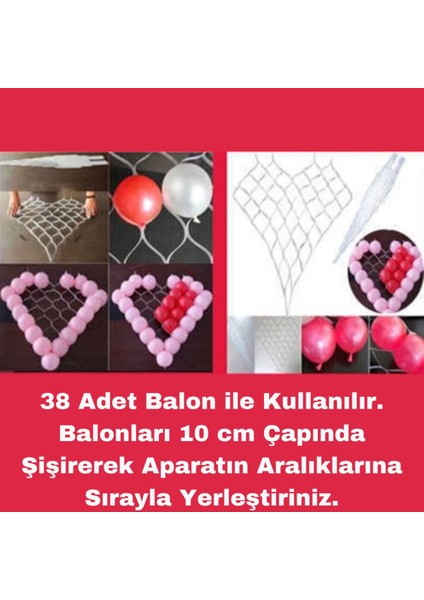 Kalp Balon Yapma Aparatı Sevgililer Günü Balon Standı Kalpli Fon Süsü