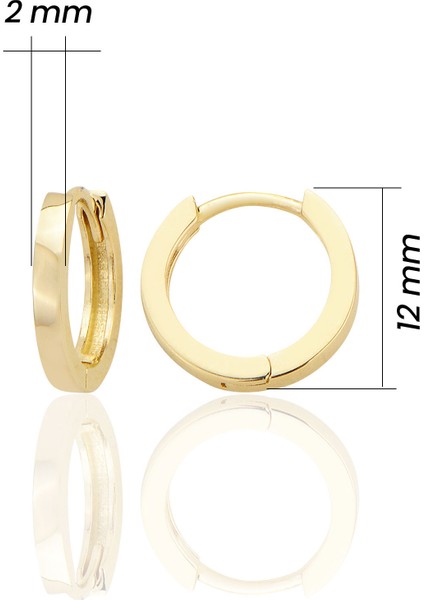 14 Ayar Altın Sade Halka Küpe Huggie Minimalist Tasarım Sarı Renk fiyatları
