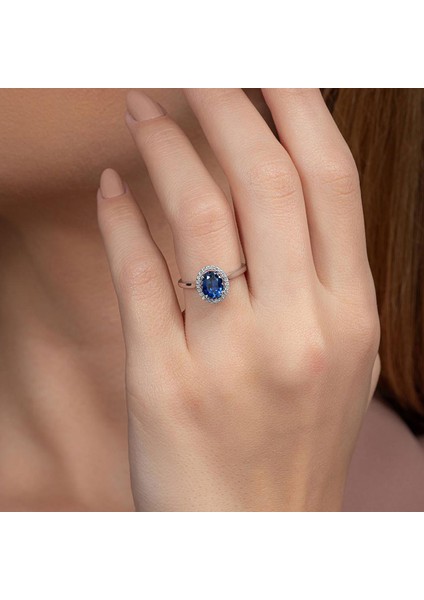 1,30 Karat Safir Pırlanta Yüzük - PR00838