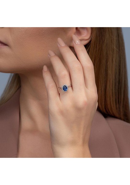 1,30 Karat Safir Pırlanta Yüzük - PR00838