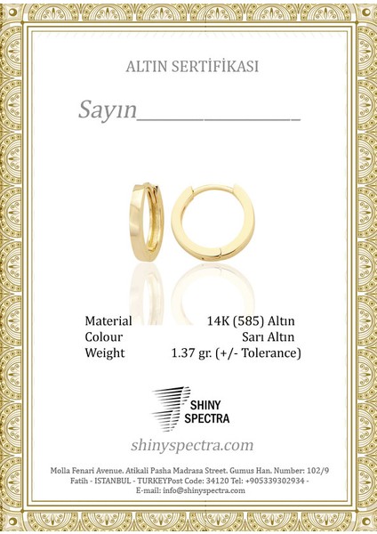 14 Ayar Altın Sade Halka Küpe Huggie Minimalist Tasarım Sarı Renk indirimleri