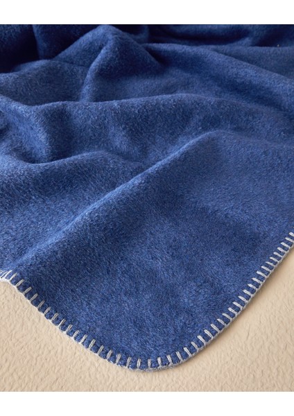 Plain Pamuklu Çift Kişilik Battaniye 200 x 220 cm Mavi - Lacivert