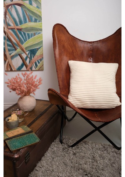 FREE PILLOW %100 Organik Pamuk Triko Yastık Kılıfı 45X45 CM - Ekru fırsatları