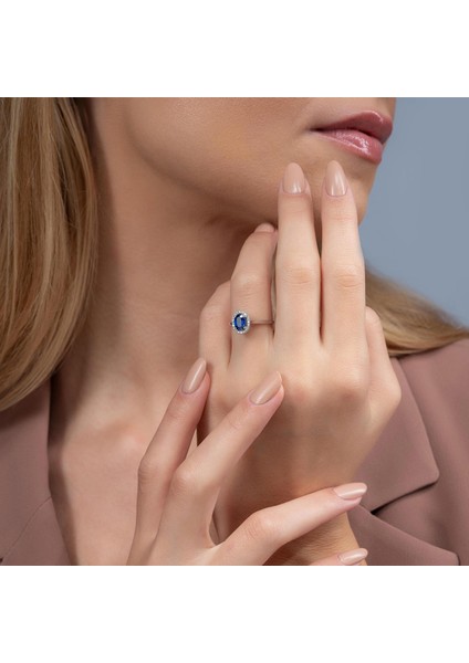 1,18 Karat Safir Pırlanta Yüzük - PR00656