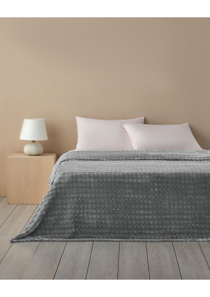 Glance Bubble Supersoft Çift Kişilik Battaniye Gri