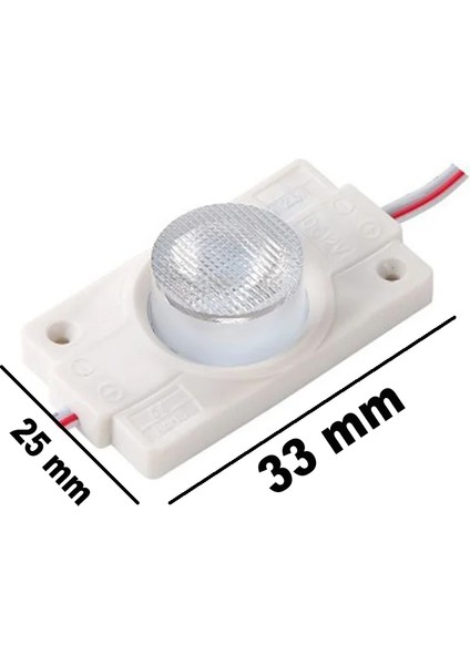 Tek Mercekli LED Modül 1.5W 2835 Smd Beyaz,gün Işığı,mavi,kırmızı,yeşil 12V-5-10-30-50-100 Adettir