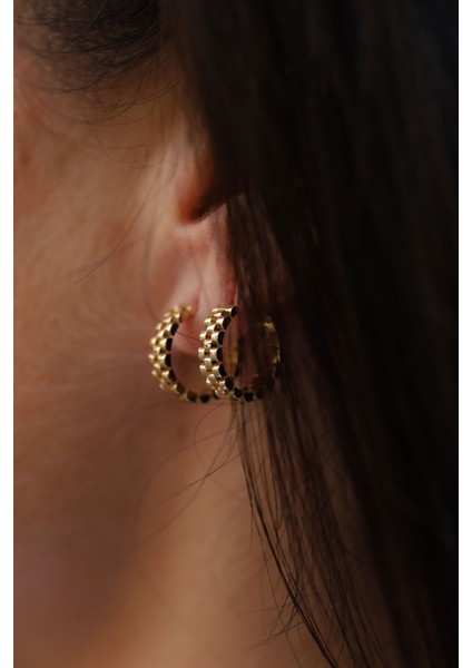 14 Ayar Altın Kordon Desenli Halka Küpe fırsatları