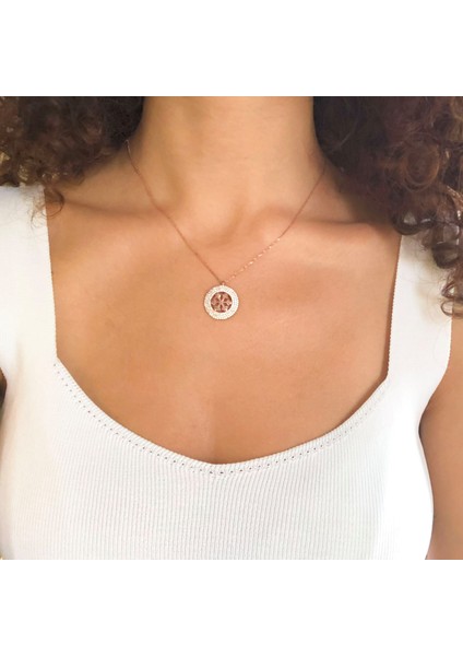 Zirkon Taşlı Kar Tanesi Rose Gümüş Kolye GK-240 fiyatları
