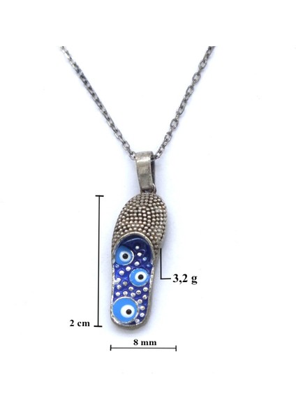Nazar Boncuğu Motifli Gümüş Kolye GK-165 fırsatları
