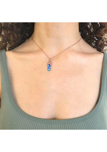 Nazar Boncuğu Motifli Rose Gümüş Kolye GK-167 fiyatları