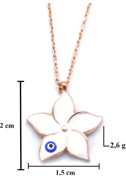 Beyaz Çiçek Rose Gümüş Kolye GK-212 fırsatları