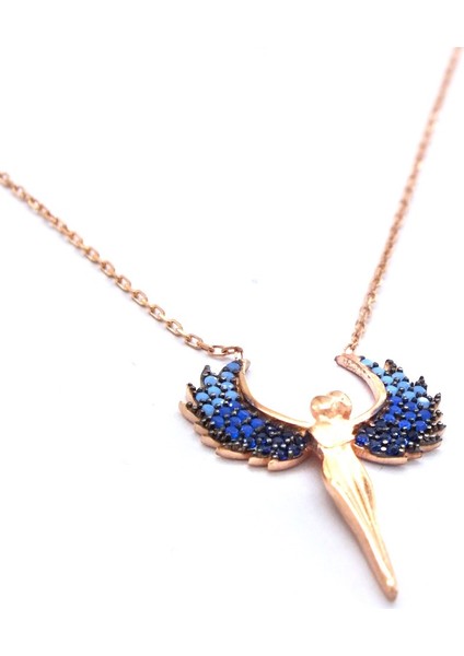 Melek Zirkon Taşlı Rose Gümüş Kolye GK-187 modelleri