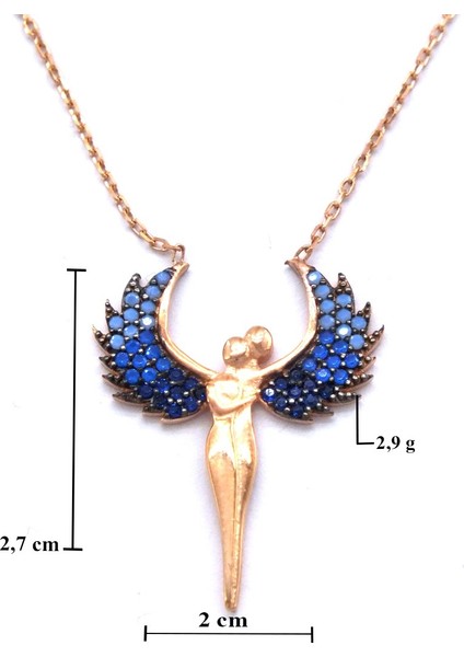 Melek Zirkon Taşlı Rose Gümüş Kolye GK-187 fırsatları