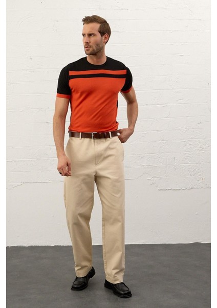 Erkek Renkli Slim-Fit Kalıp Yazlık Triko T-Shirt Siyah - 5018DNGR modelleri