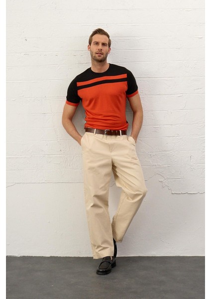 Erkek Renkli Slim-Fit Kalıp Yazlık Triko T-Shirt Siyah - 5018DNGR indirimleri