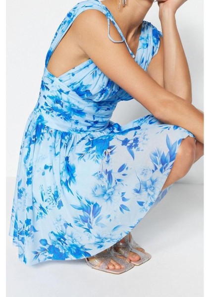 Moda Fit Mezuniyet Balo Tül Örme V Yaka Kolsuz Kol Skater Mini Boy Elbise fırsatları