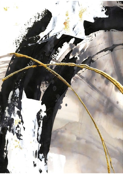 Antrasit Gri-Gold Modern Soyut Çalışma |Çerçeveli Cam Tablo 3lü Dikey modelleri