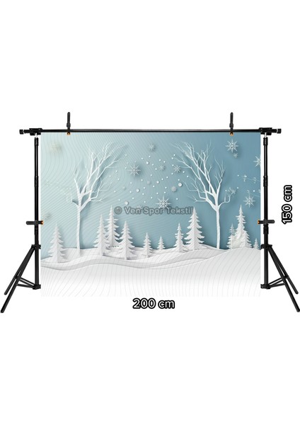 Minimalist Kış Manzarası 200 x 150 cm Stüdyo Fonu Arka Plan