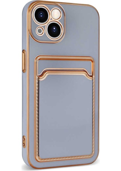 Apple iPhone 13 Kılıf Zore Bark Kartlıklı Kapak-Rose Gold