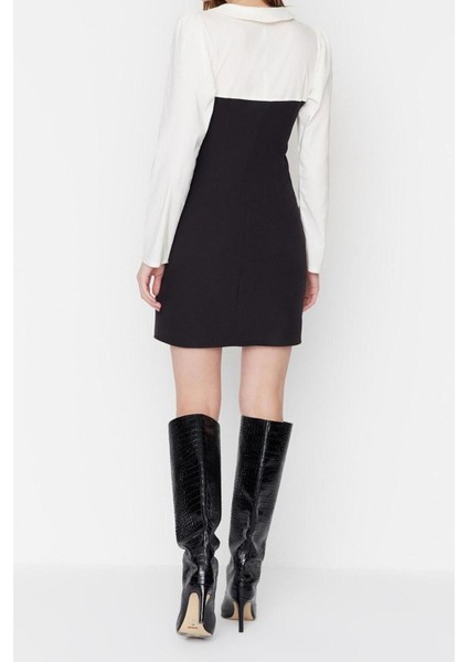 Moda Fit Business Finike Dokuma Gömlek Yaka Uzun Kol Bodycone Mini Boy Elbise indirimleri