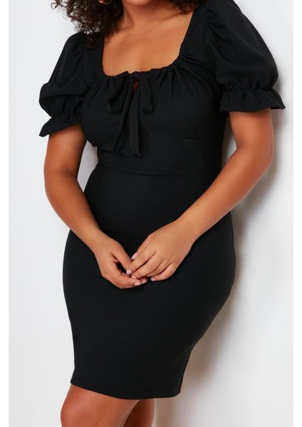 Moda Fit Şık Abiye Gece Finike Dokuma Kalp Yaka Kısa Kol A-Line Mini Boy Büyük Beden Elbise modelleri