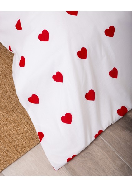 Tek Kişilik Nevresim Takımı Lastikli Çarşaflı Kalpli modelleri