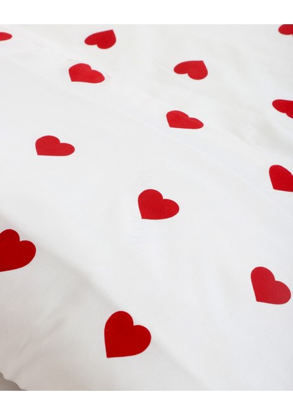 Tek Kişilik Nevresim Takımı Lastikli Çarşaflı Kalpli fırsatları