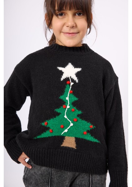 Happy Times Çam Ağacı Desenli Çocuk Yılbaşı Kazağı - Siyah/yeşil fiyatları