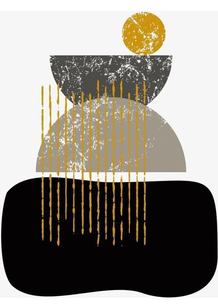 Gri-Gold-Siyah Soyut Abstract Kombini 04 |Çerçeveli Cam Tablo 3lü Dikey modelleri