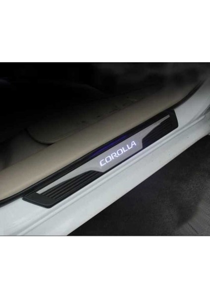 Corolla 2014-2018 Içın Uyumlu Isıklı Kapı Esıgı Mavi