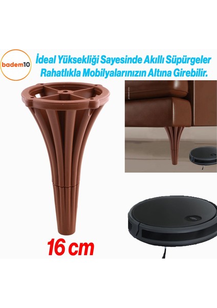 İstanbul 16 cm Kahverengi Mobilya Konsol Kanepe Koltuk Tv Ünitesi Baza Ayağı Orta Sehpası Ayakları indirimleri