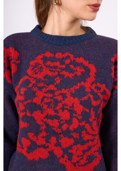 Sally Jakarlı Kadın Triko Kazak - Lacivert modelleri