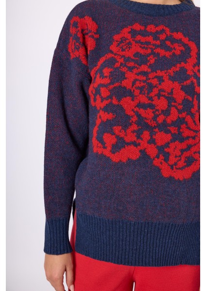 Sally Jakarlı Kadın Triko Kazak - Lacivert indirimleri